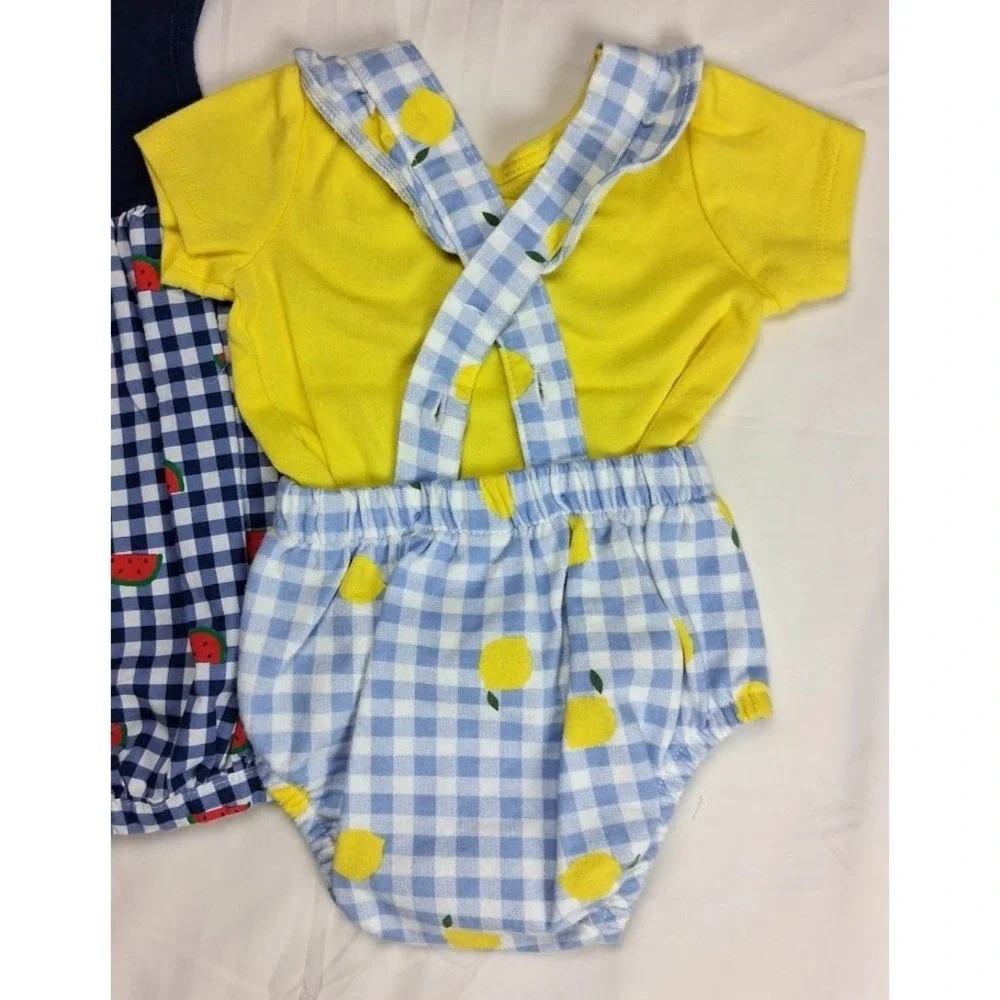 Carter's 3mos Baby Girl Outfit Lot Watermelon‎ 2pc Lemon Romper Sets 6pc Summer
